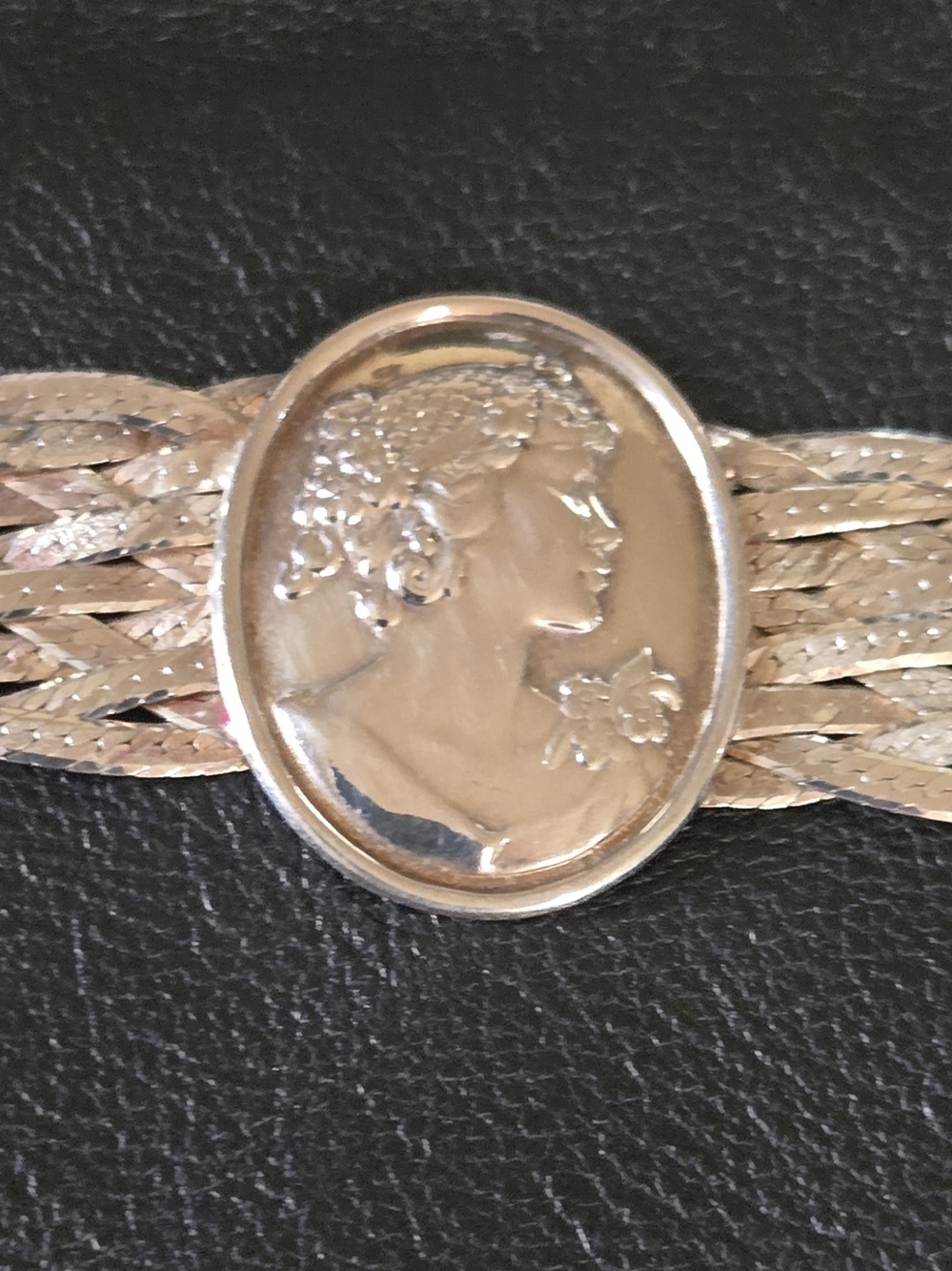 Silver Cameo Braided Multi-Strand Bracelet - Silver - Picture 14 of 14